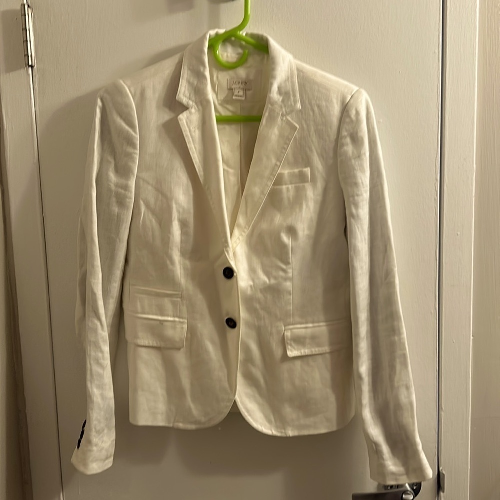 WHITE linen blazar
